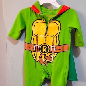 Nickelodeon ninja turtle zip up baby onesie size 0/3 mo